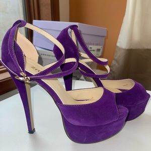 Zriey purple open toe heels